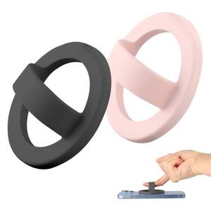lot 30727 image: 1 PCS Silicone Magnetic Phone Grip Holder,Loop Grip Phone Holder,Easy to Install and Remove,Compatible with Magsafe for iPhone 1615141312 Series(Grey) - Retail $10