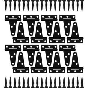 lot 30973 image: 16 Pack 2 Inch T Strap Hinges, Shed Door Gate Hinges, Heavy Duty Black Outdoor Tee Hinge for Wooden Fences, Barn Door Gates Hinge for Shed Door Hardware - Retail $10