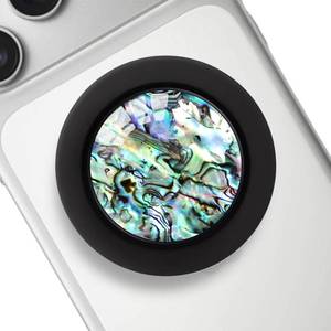 lot 30974 image: Clear Crystal Natural Sea Shell Mother of Pearl Magnetic Phone Grip Compatible with Magsafe Collapsible Mobile Phones Stand Holder for Smartphone Tablet Cell Phone Accessory - Green - Retail $16