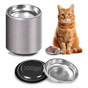 lot 30980 image: Skywin Mini Pet Bowl - 100 PCS Disposable Cat Food Bowls, Lightweight Plastic, Easy to Carry and Store (Grey)