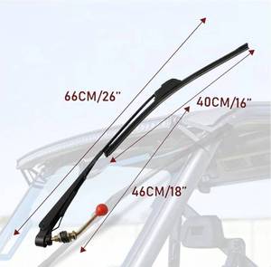 lot 46162 image: 15.7 UTV Manual Windshield Wiper,Wiping Away Rain or Snow,for Can Am,Polaris Ranger,RZR,Hisun,CFMOTO,Axis,Massimo Hand Operated Wiper Blades Assembly Accessories - Retail $13