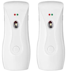 lot 46166 image: Automatic Air Freshener Dispensers (2-Pack), Aerosol Spray Machines, Wall Mounted or Freestanding, Adjustable Timer for Scent Release in Bathroom, Office, Commercial & Home �� White - Retail $27