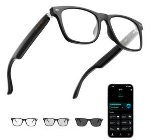 lot 46185 image: AI Smart Glasses for Men & Women with ChatGPT, Bluetooth Glasses with 165 Languages Translation, Color-Change Lens, Meeting Analysis, Music Playback, Hands-Free Calls, UV & Blue Light Protection - Retail $39