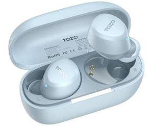 lot 46190 image: TOZO A1 Wireless Earbuds Bluetooth 5.3 Light Weight in Ear IPX5 Waterproof Headphones 2 Mic for AI Calls, Immersive Premium Sound Bass Headset with Charging Case, 32 Presets EQ Customization via App - Retail $25