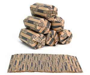 lot 46194 image: 105 Pcs Striped Flat Coin Wrappers Dollars Rolls Only, Black (105 Pcs - Dollars) - Retail $5