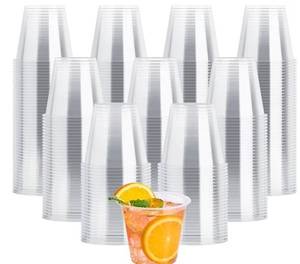 lot 46205 image: JOLLY CHEF 9 oz Clear Plastic Cups, 600 Pack Clear Disposable Cups Tumblers Perfect for Wedding, Thanksgiving, Birthday, Halloween, Christmas Party - Retail $14