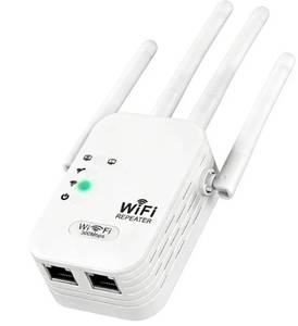 lot 46215 image: WiFi Extender Signal Booster for Home, 9800sq.ft Wireless Internet Repeater, Long Range WiFi Booster and Signal Amplifier wEthernet Port, WiFi Router Extender Support 99% Devices, 1-Tap Setup - Retail $36
