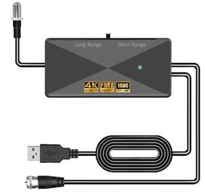 lot 46216 image: TV Antenna Amplifier, Antenna Signal Booster, 25dB High Gain Powerful Digital Antennas Booster, Adjustable Reception Range, Suit for All TV Antennas (BLACK29) - Retail $17