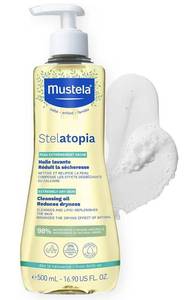 lot 46226 image: Mustela Stelatopia Eczema-Prone Skin Cleansing Oil - Baby Body Wash with Natural Avocado & Sunflower Oil - Family Skin Care Essentials - EWG Verified - Fragrance-Free & Tear Free - 16.9 fl. oz. - Retail $28