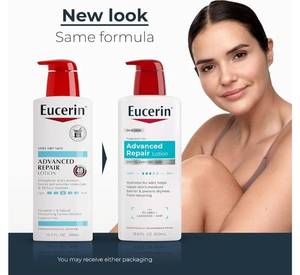 lot 46229 image: Eucerin Advanced Repair Body Lotion for Very Dry Skin, Unscented Lotion Formulated with Ceramides, 16.9 Fl Oz Bottle - Retail $15