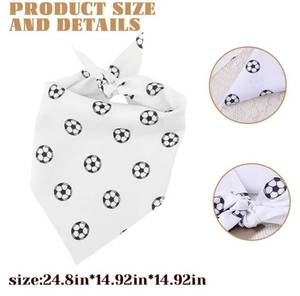 lot 46236 image: Soccer Triangle Scarf for Cat Dog Pet Soccer Print Bandana Handkerchief Dog Cat Travel Accessories for Long Short Trip Christmas Birthday Bandanas for Small Medium Dogs Cats Pets 3 Pcs - Retail $8