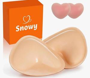 lot 46253 image: Snowy Sticky Bra Inserts,Reusable and Waterproof Double Sided Snowy Inserts,Sticky Bra Push Up for Women Dresses Bikinis(AB), Bra size M - Retail $25