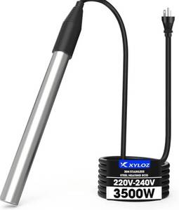 lot 46254 image: 240V 3500W Immersion Water Heater for Pool & Bathtub, Electric Fully Submersible Bucket Heater, Fast Heating Stainless Steel Heater, for Inflatable Swim Pool, Stock Tank, Hot Tub, Baptistry, Camping - Retail $86