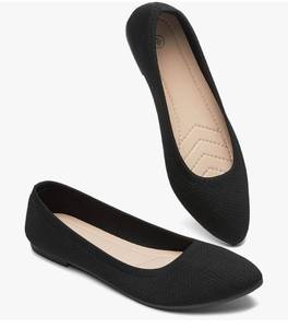 lot 46370 image: Womens Mesh Flats Shoes Pointed-Toe Dress Shoes for Women Black Flats Comfortable Memory Foam Flats. SIZE 9. - Retail $26