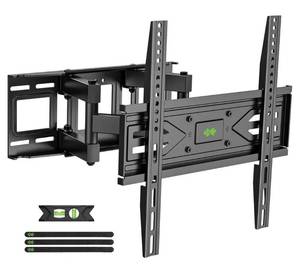 lot 46373 image: USX MOUNT Full Motion TV Wall Mount for Most 32-70 inch TVs up to 99 lbs, Wall Mount Bracket with Dual Articulating Arms, Swivel, Tilt, Max VESA 400x400mm, TV Mount Fits 1216 Wood Studs - Retail $35