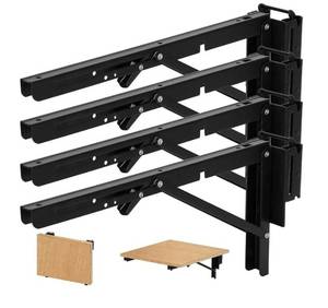 lot 46374 image: 12 Inch E Track Shelf Bracket, Folding Shelf Brackets 14 Inch for Etrack Workbench Shelves, 4 Pack Heavy Duty Collapsible Shelf Bracke for Enclosed Trailer Cargo Truck Warehouse - Retail $39