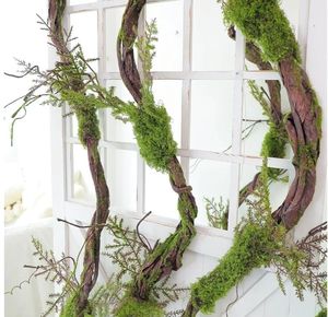 lot 46376 image: 1pc, Large Bendable Artificial Craft Moss Garland Faux Tall Tree Trunk Branches Grape Vines for Halloween Haunted Mansion Wedding Arch Room Outdoor Mantel Wall Hanging Forest Greenery Decor - Retail $50