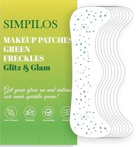 lot 46283 image: Green Face Glitter - Waterproof and Long-Lasting Body Glitter Freckles, Sparkle Makeup Patches for ST Patricks Parties (Green - 8 Sheets) - Retail $10