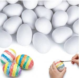 lot 46296 image: 30 PCS White Plastic Eggs Paintable Fake Eggs for Crafts, Easter Hunts, Basket Fillers, Gift and Party Favor - Retail $14