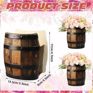 lot 46299 image: 6 Pcs Wooden Centerpieces for Tables Baby Shower Decorations Tabletop Boxes Party Favor for Birthday Baby Shower Wedding Garden Tea Party (Wood Barrel) - Retail $25