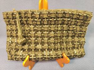 lot 26 image: Vintage 1940s PlasicFlex Black HandbagClutch Purse - Zipper Closure - with Original Tag inside - 13in W x 8in T