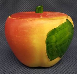 Vintage 1940's Hull Blushing Apple - Lidded Grease Jar 5.25in T x 5.75in W