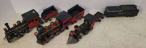 lot 133 image: Vintage Plastic Model Train Collection - O Scale  Engines, Coal Tender Cars, Wagon, and Union Pacific Electric Train OH Scale Coal Car