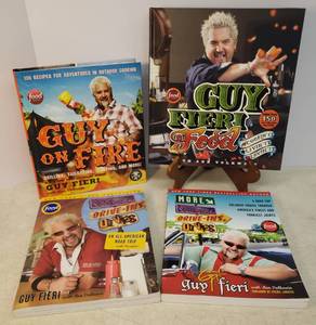 lot 141 image: 4 Guy Fieri Bestseller Cookbooks