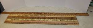 lot 174 image: 6 Vintage Wood Advertising Yard Sticks - Various Businesses & Locations