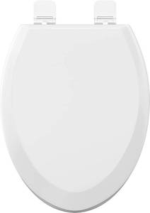 lot 6015 image: PROFLO PFTSWEC2000 Elongated Toilet Seat with Quick-Release, White