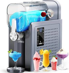 lot 6016 image: $160 SYINTAO 2-in-1 Slushie & Soft Serve Ice Cream Maker, LED Display