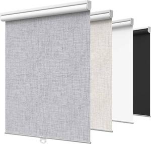 lot 6041 image: GENIMO 100% Blackout Roller Shades, Cordless, 33x72 Grey