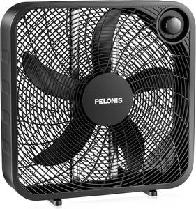 lot 6048 image: Pelonis 20-Inch Box Fan, 3-Speed, 5-Blade, 2295 CFM, Lightweight