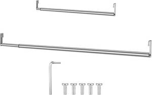 lot 6084 image: Threehoney Expandable Closet Rod for Wire Shelf, 24-41 in, Silver