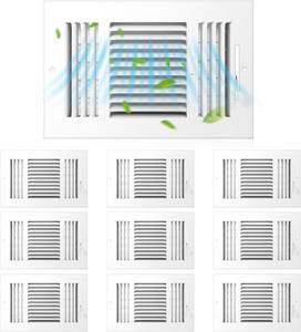 lot 6095 image: $76 Zonon 10 Pcs 6x10in Air Ceiling Vent Covers, 3-Way, Steel