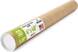 lot 6098 image: 4x48 Reinforced Kraft Mailing Tube, 1 Tube w 2 Caps   Made in USA
