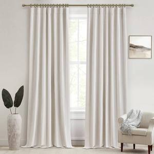 lot 6101 image: $62 112-Inch Dark Out Curtains, 2-Pane Pleated Set, 50x112 Birch