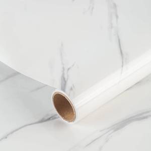 lot 6106 image: $71 JSEVEM 48x197 Extra Wide Thick White and Grey Marble Wallpaper