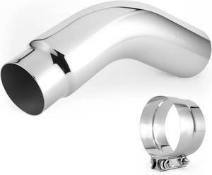 lot 6109 image: $69 Exhaust Tip, Universal Elbow Pipe 5  Inlet 6  Outlet, Steel Clamp