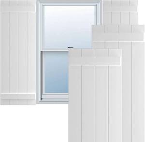 lot 6128 image: $1072 Ekena Millwork 21.5W x 66H PVC Board-n-Batten Shutters, White