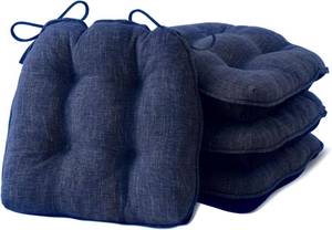 lot 6129 image: IPYNBAP Chair Cushions 4-Pack, Dining Chairs, Navy, 15.5x15.5x4