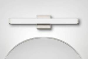 lot 6141 image: $80 allen  roth Gretna 24.25-in Brushed Nickel LED Vanity Light Bar