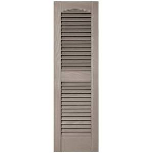 lot 6160 image: 12 in. x 39 in. Louvered Vinyl Exterior Shutters Pair in #008 Clay