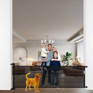 lot 6168 image: Extra-Wide Retractable Baby & Pet Gate, 39 Tall, 118 Wide
