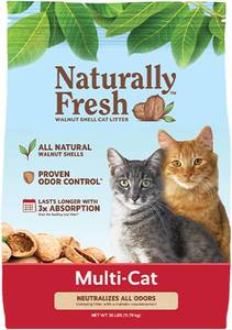 lot 6172 image: Naturally Fresh Walnut Shell Cat Litter, Unscented, Multi-Cat 26lb