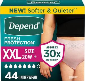 lot 6190 image: Depend Fresh Protection Adult Diapers, Women, Maximum, XXL
