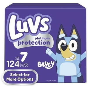 lot 6194 image: Luvs Platinum Protection Baby Diapers, Size 7, 124 Count