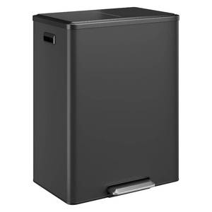 lot 6202 image: $90 16 Gallon Kitchen Double Trash Can with Lid, Black