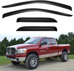 lot 6206 image: Window Visors Rain Guards for 2002-2008 Dodge Ram 1500 Quad Cab