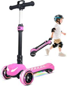 lot 6215 image: $104 Electric Scooter for Kids 3-12, Lights, Wide Deck, 3 Heights 5MPH